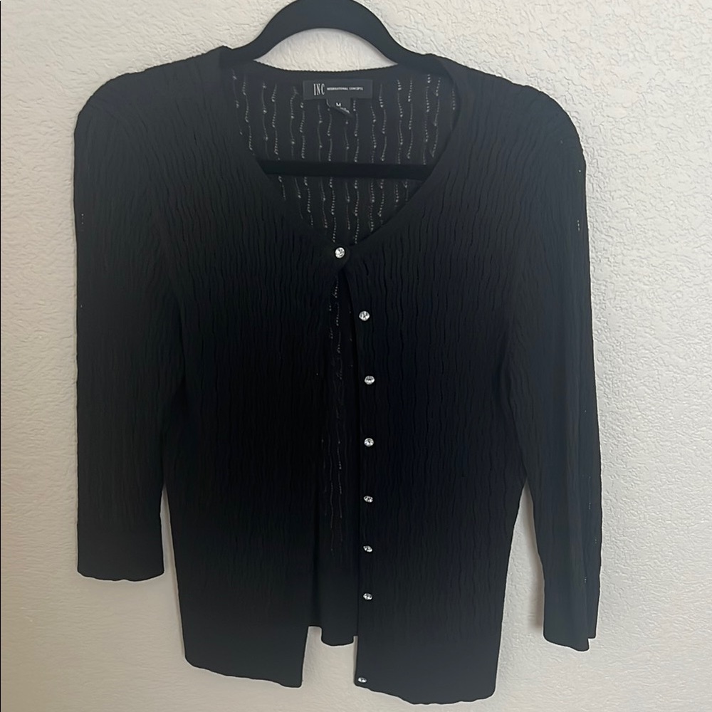 INC Black Knit Cardigan